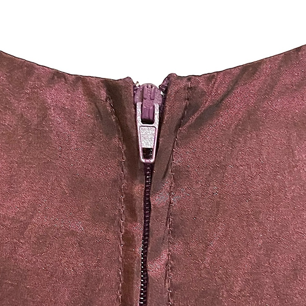 Sweet Kids Burgundy Embroidered Taffeta Midi Dress Size 6 - Picture 5 of 11